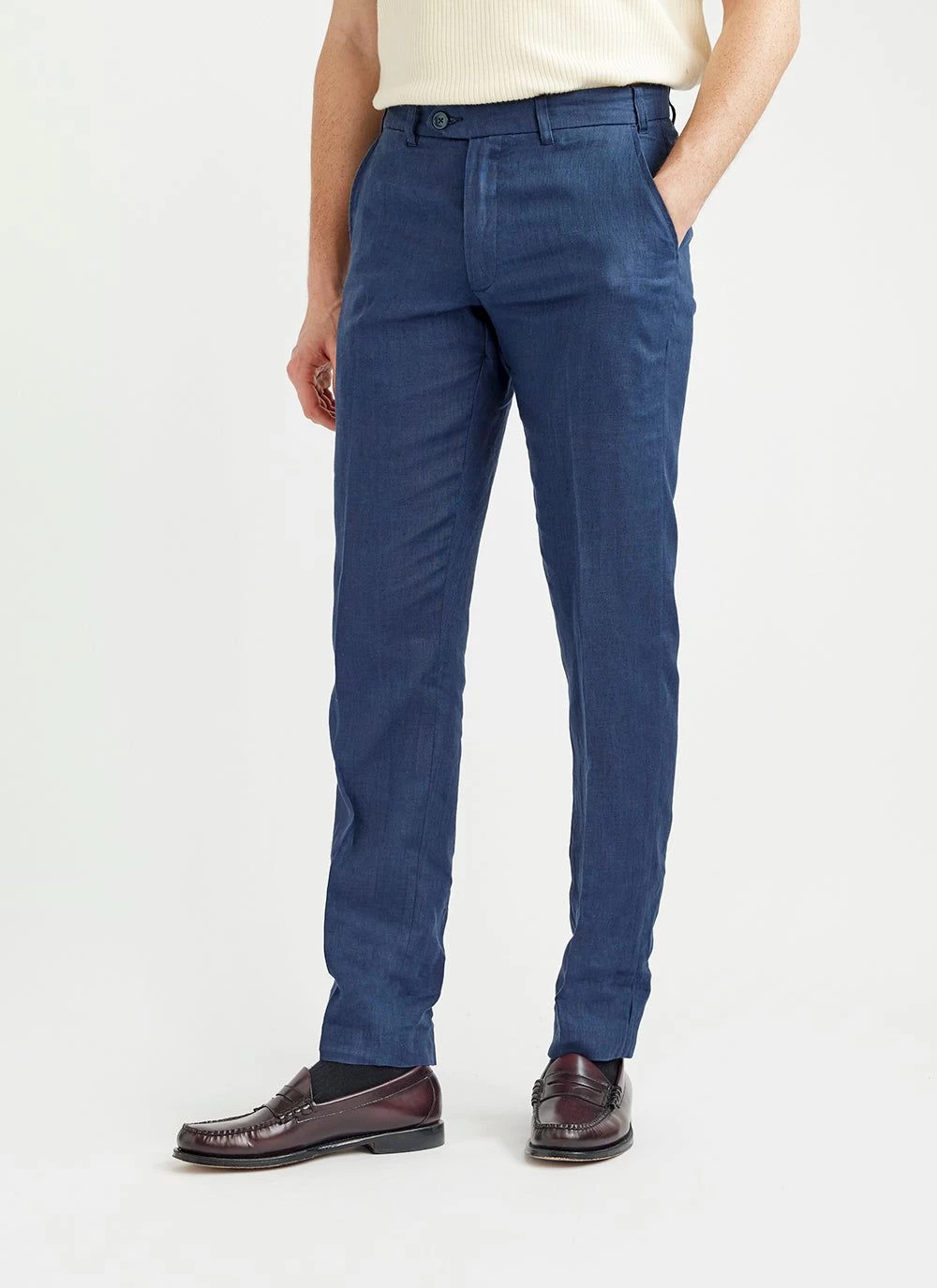 Tailored Linen Trousers | Royal Blue 7 Tailored Linen Trousers | Royal Blue - Image 5