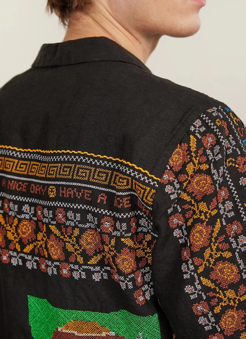 Meal Deal Tapestry Cuban Shirt | Linen | Black 10 Meal Deal Tapestry Cuban Shirt | Linen | Black - Image 8