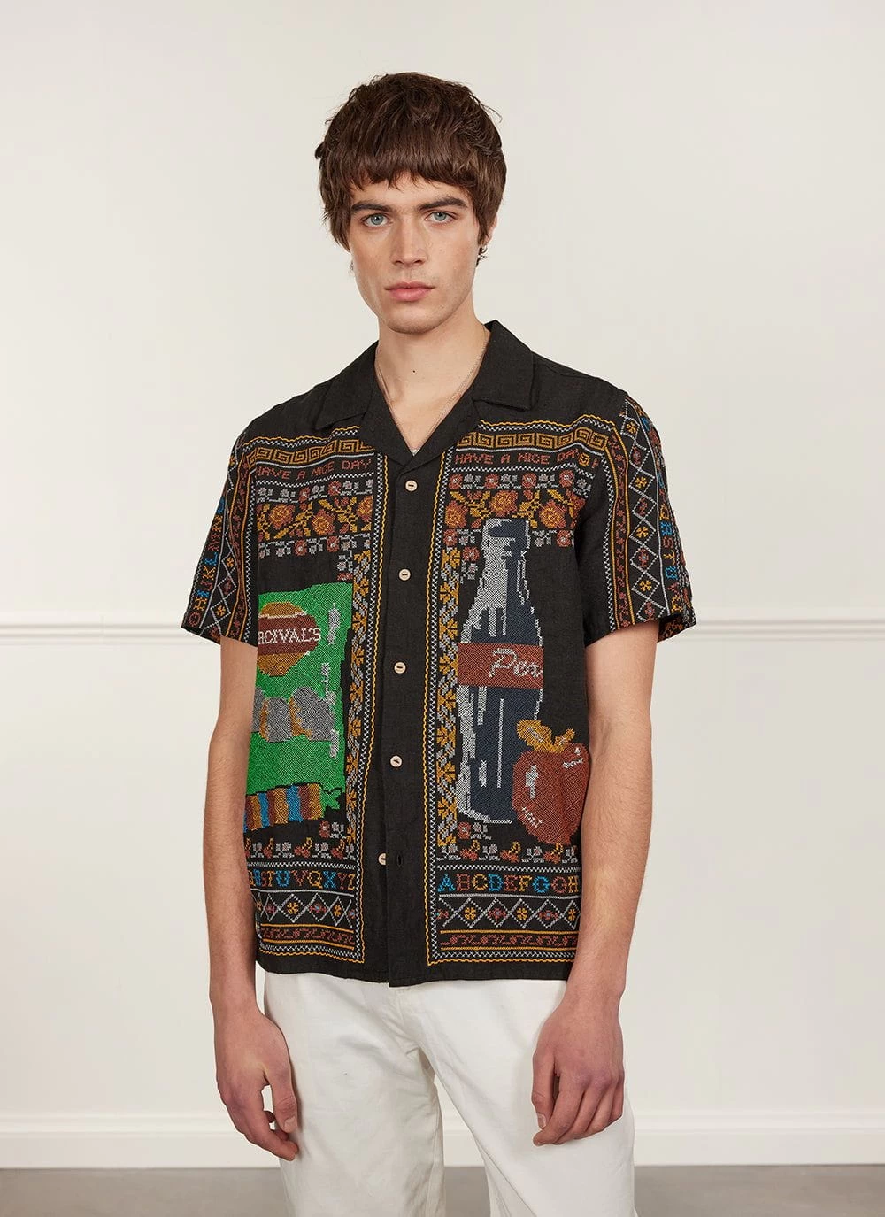 Meal Deal Tapestry Cuban Shirt | Linen | Black 3 Meal Deal Tapestry Cuban Shirt | Linen | Black