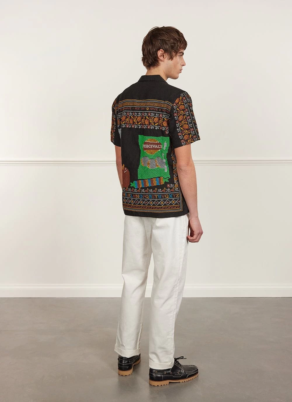 Meal Deal Tapestry Cuban Shirt | Linen | Black 7 Meal Deal Tapestry Cuban Shirt | Linen | Black - Image 5