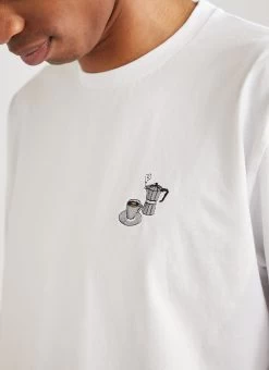 Long Sleeve T Shirt | Allpress X Percival Moka Pot | White -Urban Wear Shop PERCIVAL MENSWEAR MOCHA POT WHITE LONGSLEEVE T5