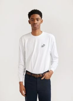 Long Sleeve T Shirt | Allpress X Percival Moka Pot | White -Urban Wear Shop PERCIVAL MENSWEAR MOCHA POT WHITE LONGSLEEVE T7