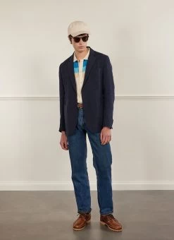 Tailored Linen Blazer | Navy -Urban Wear Shop PERCIVAL MENSWEAR NAVY BLAZER