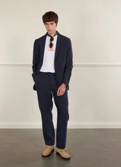 Linen Everyday Trousers | Navy -Urban Wear Shop PERCIVAL MENSWEAR NAVY EVERYDAY TROUSERS