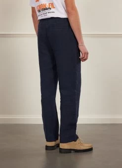 Linen Everyday Trousers | Navy -Urban Wear Shop PERCIVAL MENSWEAR NAVY EVERYDAY TROUSERS4