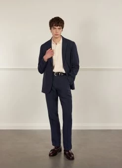 Tailored Linen Blazer | Navy -Urban Wear Shop PERCIVAL MENSWEAR NAVY LINEN BLAZER