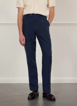 Tailored Linen Trousers | Navy