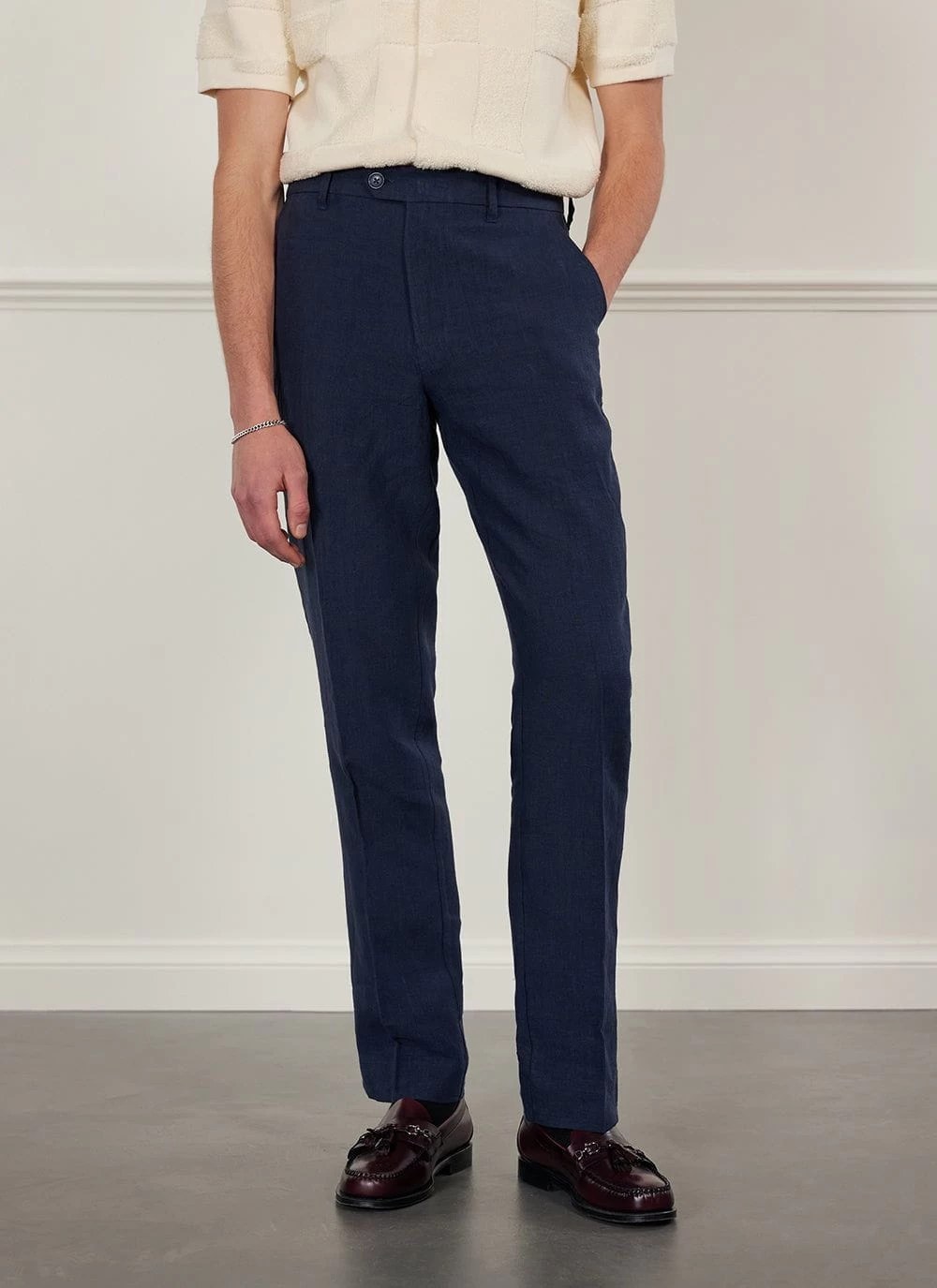 Tailored Linen Trousers | Navy 3 Tailored Linen Trousers | Navy