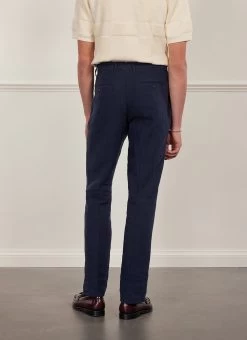 Tailored Linen Trousers | Navy 13 Tailored Linen Trousers | Navy -Urban Wear Shop PERCIVAL MENSWEAR NAVY LINEN TROUSER3