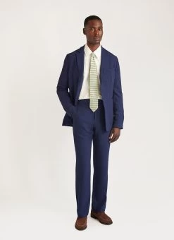 Tailored Blazer | Tech Pique Weave | Navy -Urban Wear Shop PERCIVAL MENSWEAR NAVY WAFFLE SUIT8