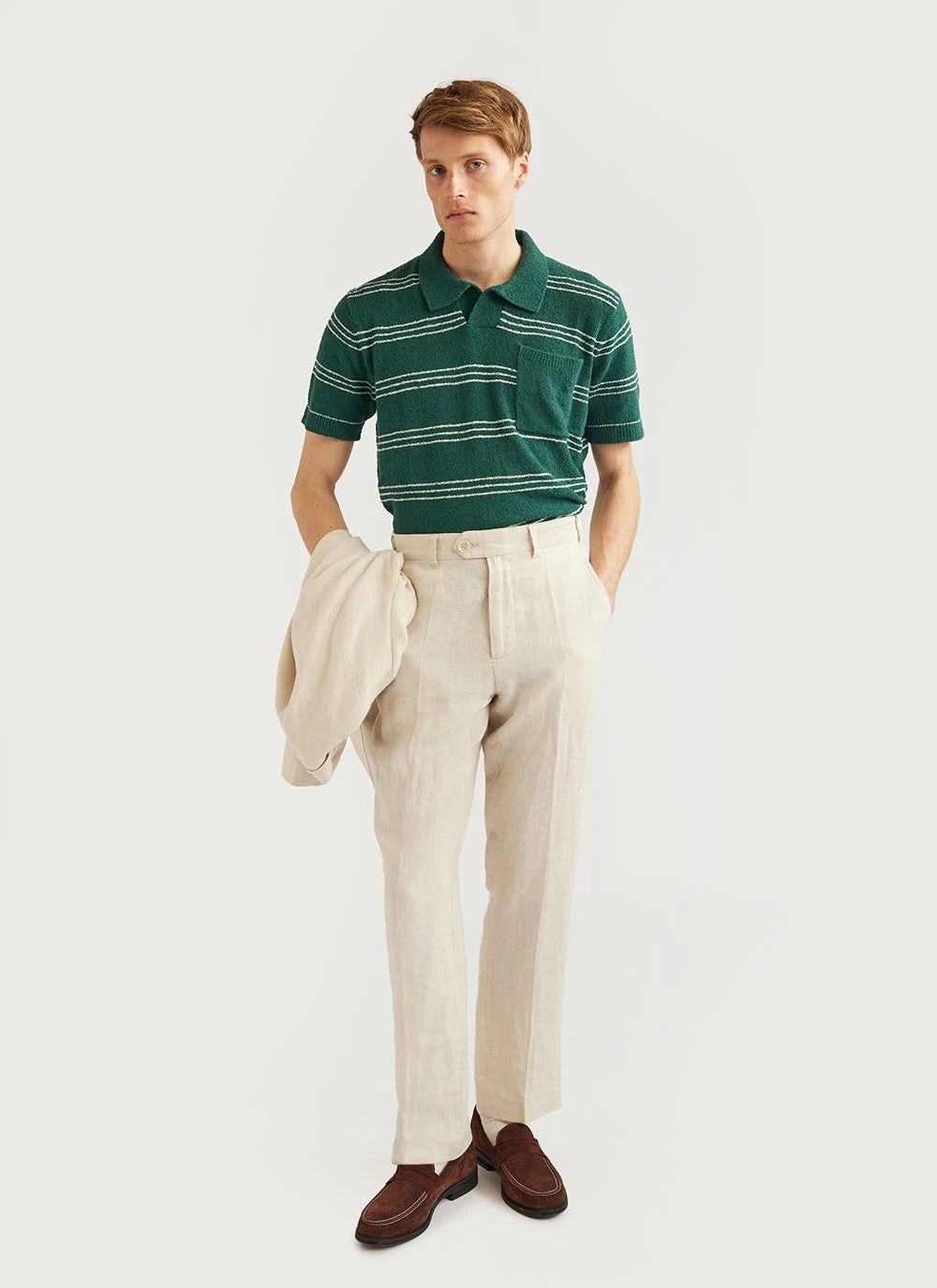 Negroni Polo Shirt | Knitted Cotton | Forest 7 Negroni Polo Shirt | Knitted Cotton | Forest - Image 5