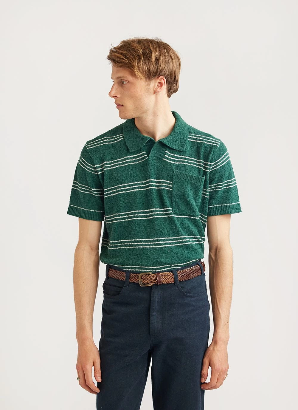 Negroni Polo Shirt | Knitted Cotton | Forest 6 Negroni Polo Shirt | Knitted Cotton | Forest - Image 4