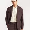 Tailored Blazer | Nep Wool | Espresso -Urban Wear Shop PERCIVAL MENSWEAR NEP WOOL SUIT BROWN3