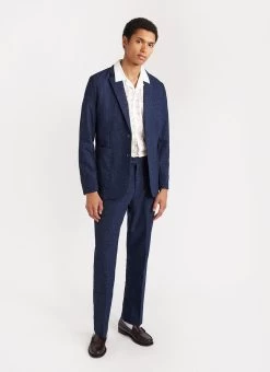 Tailored Blazer | Nep Wool | Navy -Urban Wear Shop PERCIVAL MENSWEAR NEP WOOL SUIT NAVY3