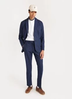 Tailored Blazer | Nep Wool | Navy -Urban Wear Shop PERCIVAL MENSWEAR NEP WOOL SUIT NAVY5