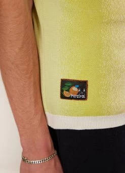 Ombre Knitted Shirt | Organic Cotton | Lime -Urban Wear Shop PERCIVAL MENSWEAR OMBRE LIME 2