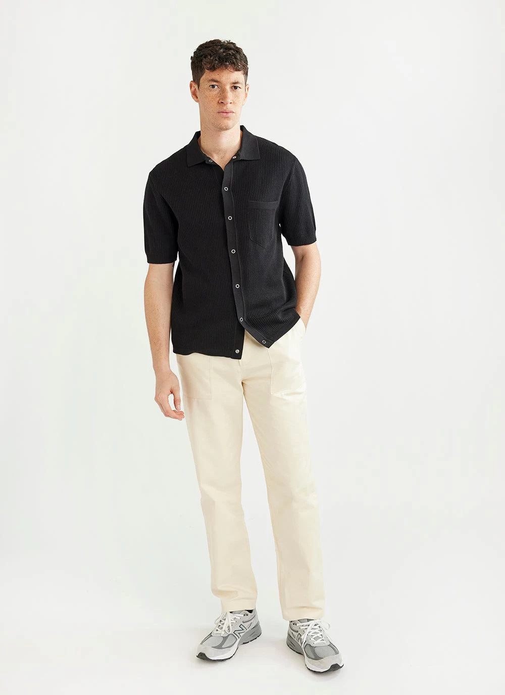 Pablo Cuban Shirt | Knitted Cotton | Black 9 Pablo Cuban Shirt | Knitted Cotton | Black - Image 7
