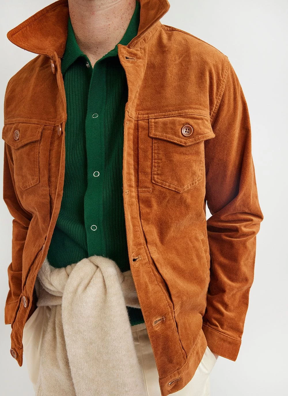 Pablo Cuban Shirt | Knitted Cotton | Forest 10 Pablo Cuban Shirt | Knitted Cotton | Forest - Image 8