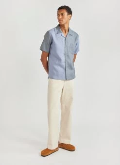 Patchwork Cuban Linen Shirt | Blue Multi 14 Patchwork Cuban Linen Shirt | Blue Multi -Urban Wear Shop PERCIVAL MENSWEAR PATCH WORK CUBAN LINEN SHIRT BLUE1