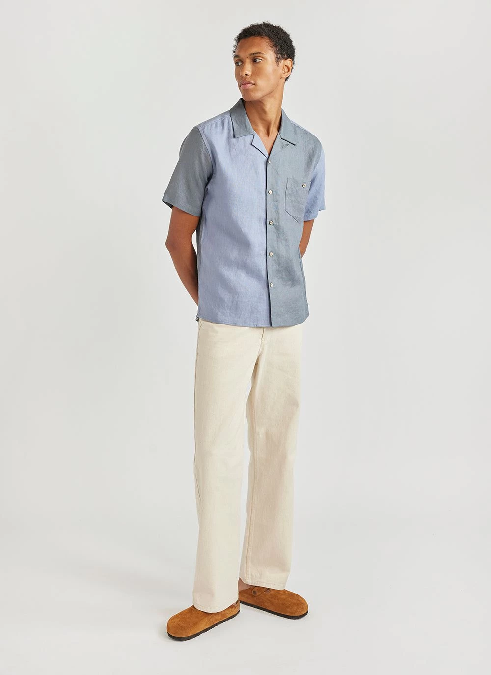 Patchwork Cuban Linen Shirt | Blue Multi 6 Patchwork Cuban Linen Shirt | Blue Multi - Image 4