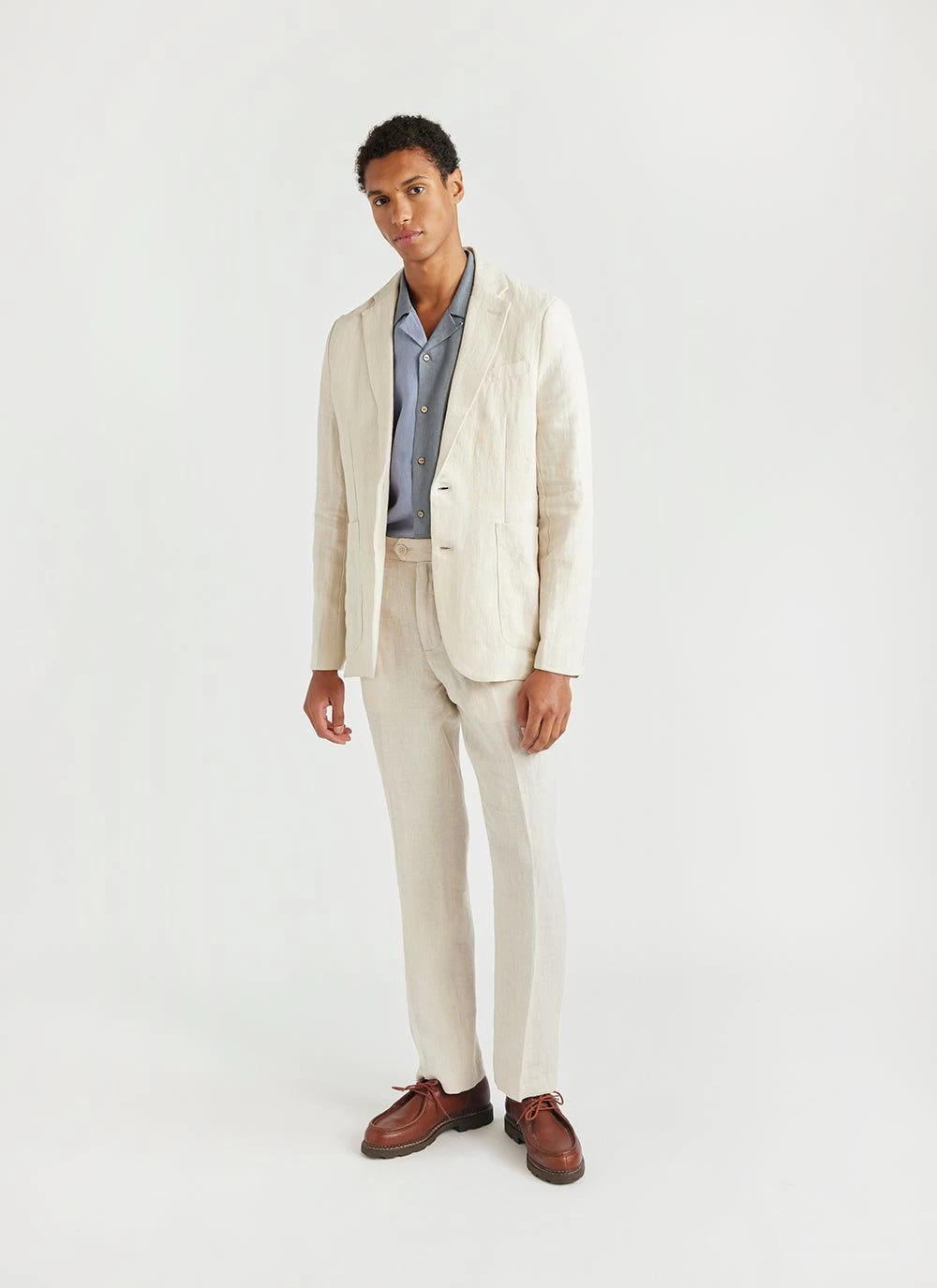 Patchwork Cuban Linen Shirt | Blue Multi 11 Patchwork Cuban Linen Shirt | Blue Multi - Image 9