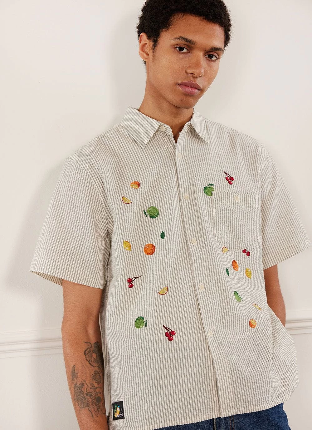 Tuck Shop Tapestry Clerk Shirt | Cotton | Ecru 9 Tuck Shop Tapestry Clerk Shirt | Cotton | Ecru - Image 7