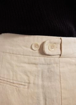 Pleated Tailored Trousers | Linen | Stone -Urban Wear Shop PERCIVAL MENSWEAR PLEATED TROUSER NATURAL2