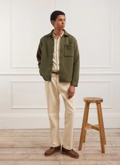 Quilted Classic Shirt | Khaki 15 Quilted Classic Shirt | Khaki -Urban Wear Shop PERCIVAL MENSWEAR QUILTED CLASSIC SHIRT KHAKI2