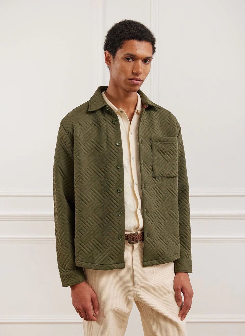 Quilted Classic Shirt | Khaki 4 Quilted Classic Shirt | Khaki - Image 2