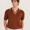 Raised Diamond Knitted Polo | Percival X Ilaria | Espresso