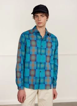 Razzle Check Long Sleeve Shirt | Organic Cotton | Blue Multi -Urban Wear Shop PERCIVAL MENSWEAR RAZZLE CHECK LONGSLEEVE SHIRT7