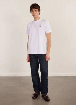 Reading Chair Auxiliary T Shirt | Embroidered Organic Cotton | White -Urban Wear Shop PERCIVAL MENSWEAR READING CHAIR2