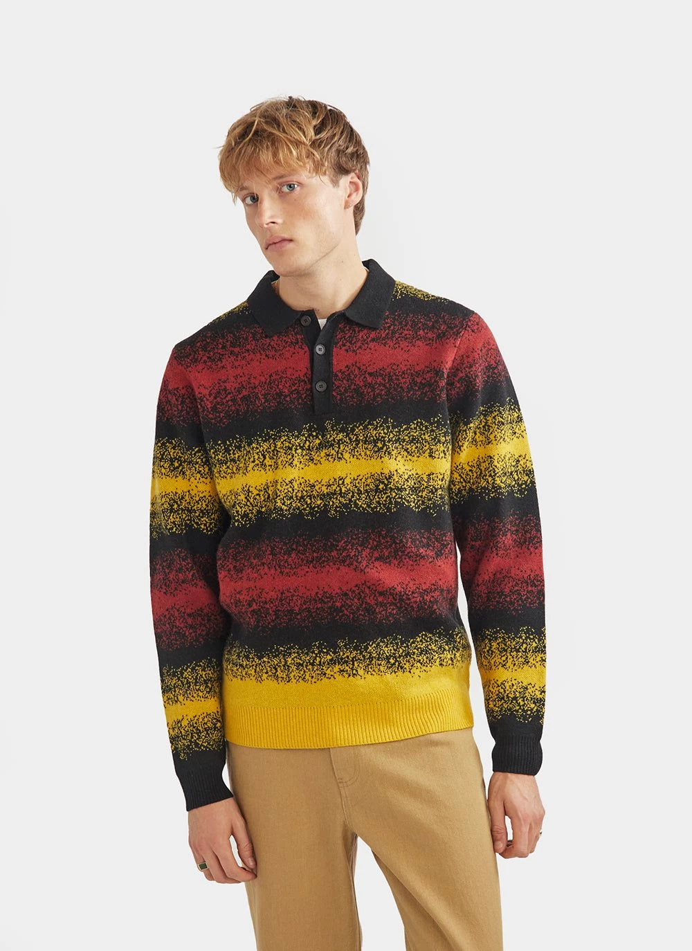 Neutrino Gradient Rugby Knit | Merino Wool | Sunset 4 Neutrino Gradient Rugby Knit | Merino Wool | Sunset - Image 2