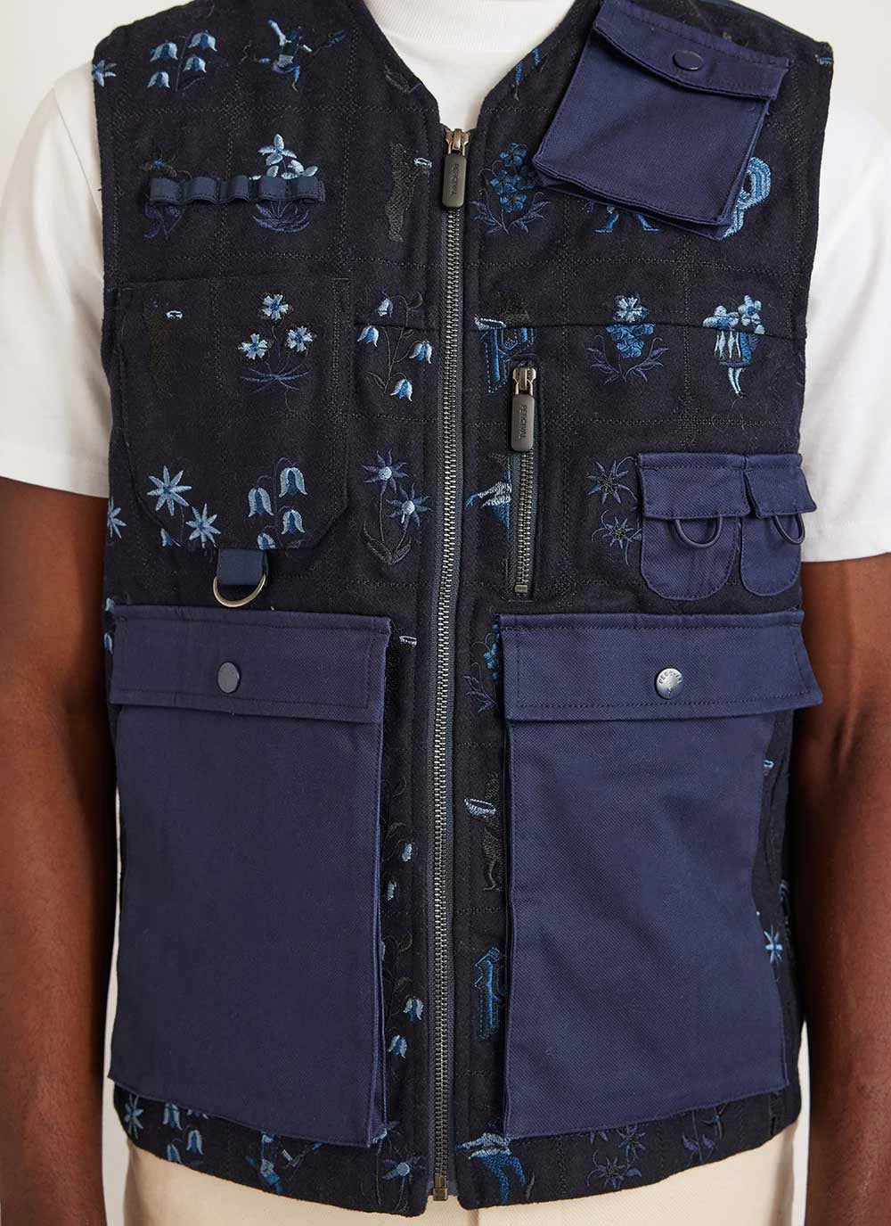 Saga Tapestry Gilet | Embroidered Wool | Navy 9 Saga Tapestry Gilet | Embroidered Wool | Navy - Image 7