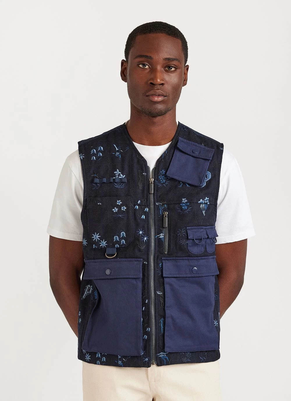 Saga Tapestry Gilet | Embroidered Wool | Navy 6 Saga Tapestry Gilet | Embroidered Wool | Navy - Image 4