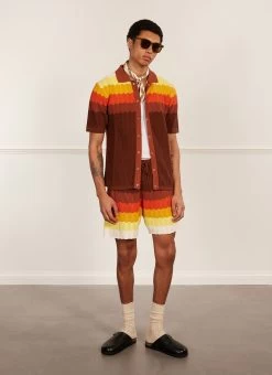 Gum Drop Knitted Shirt | Cotton | Umber 16 Gum Drop Knitted Shirt | Cotton | Umber -Urban Wear Shop PERCIVAL MENSWEAR SATURN DYE CARDIGAN NAVY