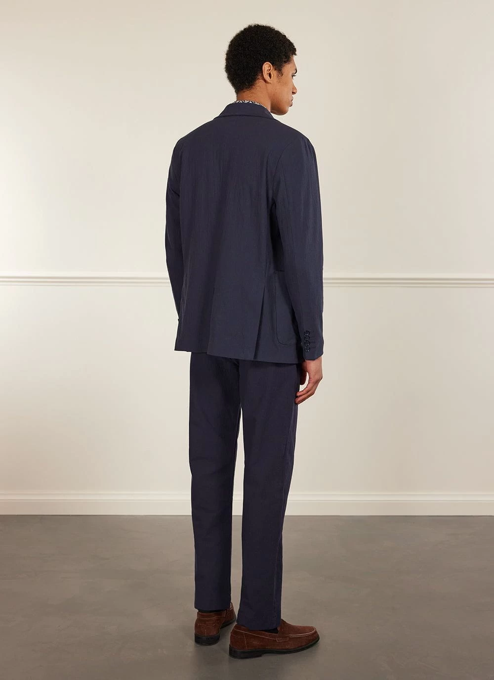 Tailored Seersucker Blazer | Navy 8 Tailored Seersucker Blazer | Navy - Image 6