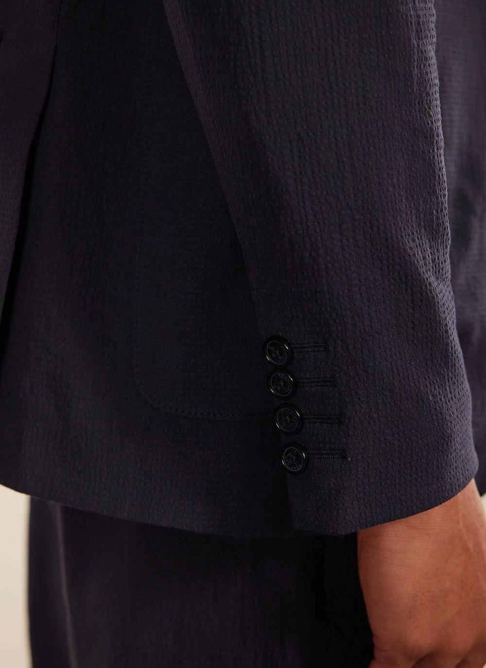 Tailored Seersucker Blazer | Navy 9 Tailored Seersucker Blazer | Navy - Image 7