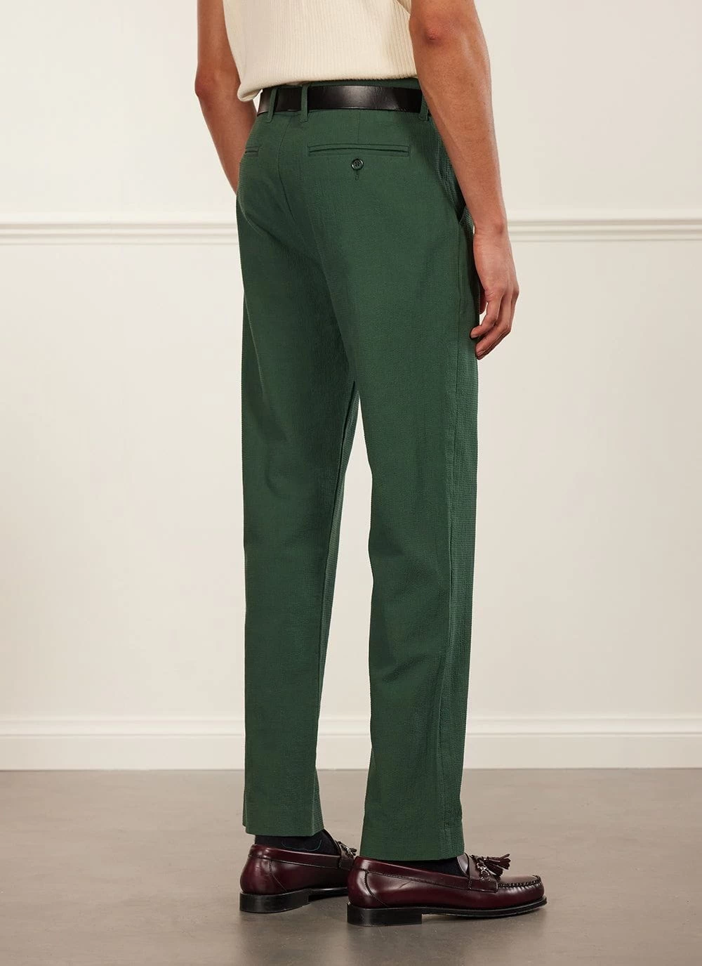 Tailored Seersucker Trousers | Forest 6 Tailored Seersucker Trousers | Forest - Image 4