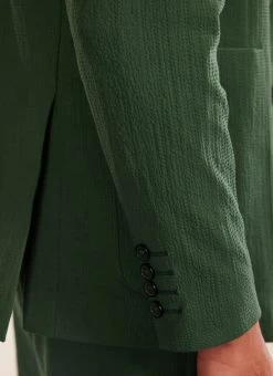 Tailored Seersucker Blazer | Forest -Urban Wear Shop PERCIVAL MENSWEAR SEERSUCKER FOREST5