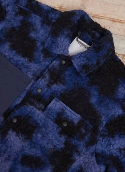 Jacquard Teddy Fleece Overshirt | Wool | Navy -Urban Wear Shop PERCIVAL MENSWEAR SHELL SHIRT NAVY 15