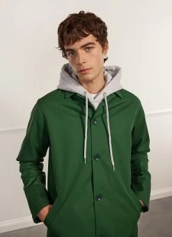 Waterproof Auxiliary Sherlock | Dark Green With Stone -Urban Wear Shop PERCIVAL MENSWEAR SHERLOCK GREEN WITH GREY11