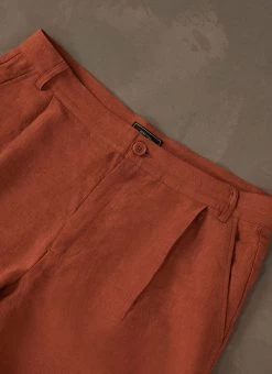 Pleated Linen Shorts | Rust -Urban Wear Shop PERCIVAL MENSWEAR SHORTS ESPRESSO 6 a05e12d7 c3aa 4db8 9caa cfc4ecadf961