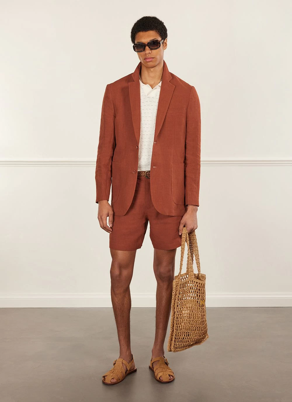 Relaxed Tailored Linen Blazer | Rust 11 Relaxed Tailored Linen Blazer | Rust - Image 9