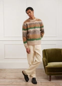 Showa Stripe Crew Neck | Mohair | Multi -Urban Wear Shop PERCIVAL MENSWEAR SHOWA STRIPE CREWNECK3