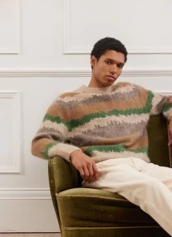 Showa Stripe Crew Neck | Mohair | Multi -Urban Wear Shop PERCIVAL MENSWEAR SHOWA STRIPE CREWNECK8