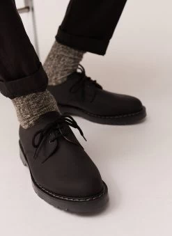 Solovair | Gibson Shoe | Matt Black 12 Solovair | Gibson Shoe | Matt Black -Urban Wear Shop PERCIVAL MENSWEAR SOLOVAIR GIBSON DERBY BLACK MATT SHOE 2