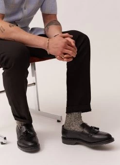 Solovair | Hi-Shine Tassle Loafer | Black 11 Solovair | Hi-Shine Tassle Loafer | Black -Urban Wear Shop PERCIVAL MENSWEAR SOLOVAIR GIBSON DERBY BROWN LEATHER TASSEL LOAFER 1