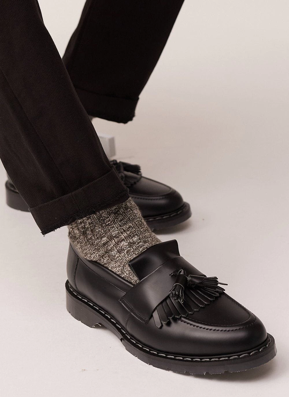 Solovair | Hi-Shine Tassle Loafer | Black 4 Solovair | Hi-Shine Tassle Loafer | Black - Image 2