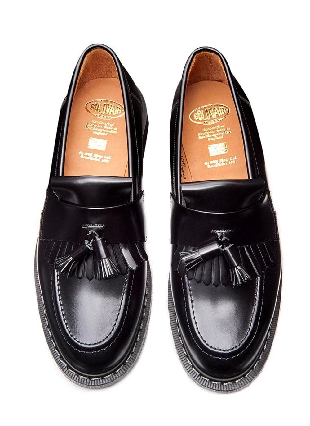 Solovair | Hi-Shine Tassle Loafer | Black 7 Solovair | Hi-Shine Tassle Loafer | Black - Image 5